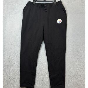 Pittsburgh Steelers Sweatpants Mens Large Black NFL Football Athletic Antigua